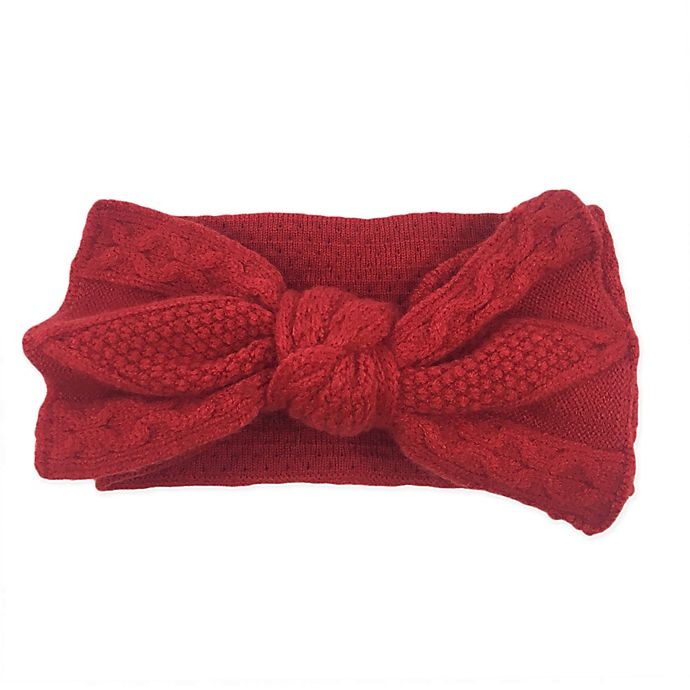 slide 1 of 1, NYGB Fishermen Cable Knot Bow Headband - Holiday Red, 1 ct