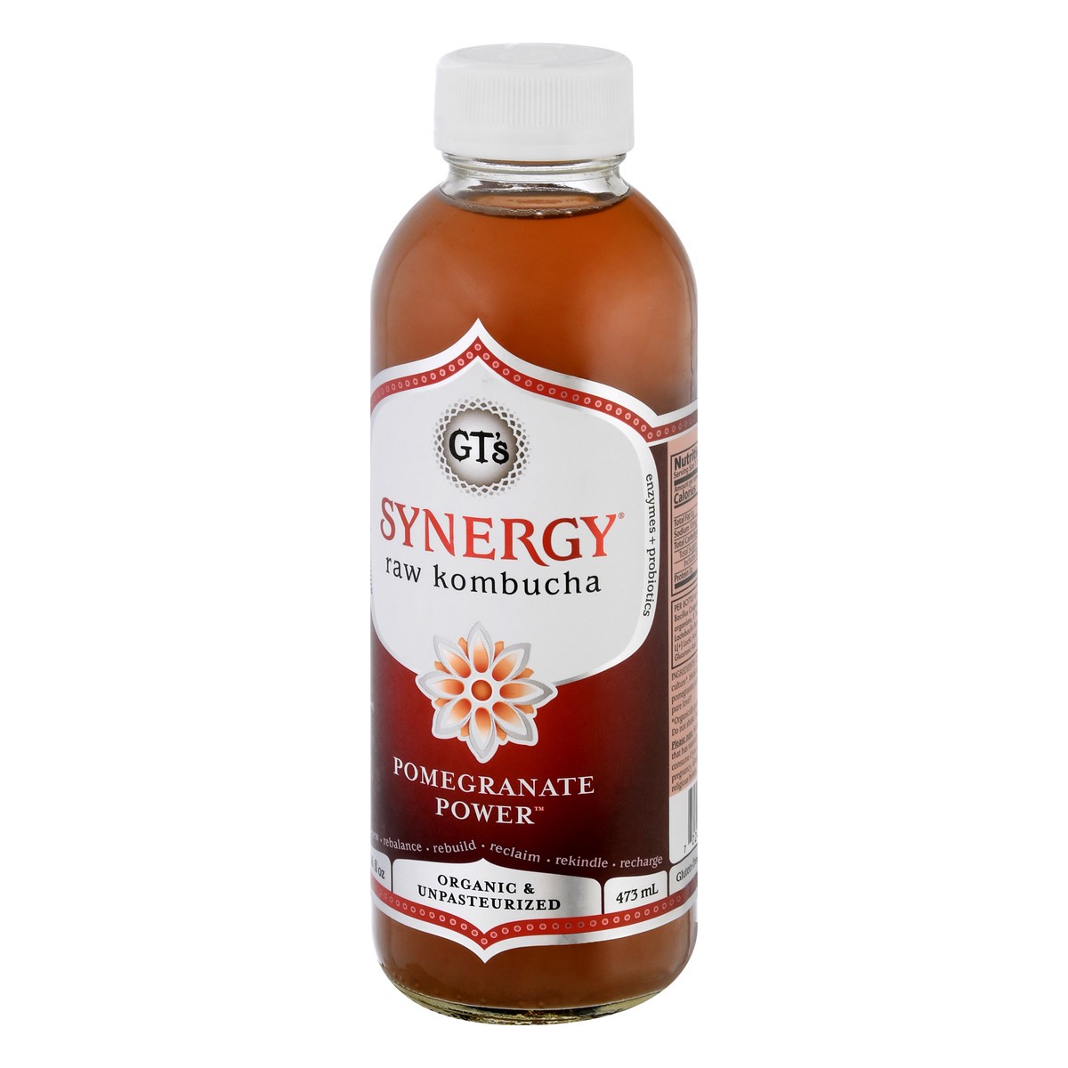 slide 4 of 10, GT's Synergy Pomegranate Power Raw Kombucha - 16 oz, 16 oz