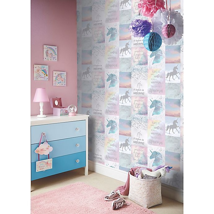 slide 2 of 2, Arthouse Believe In Unicorns Wallpaper, 1 ct