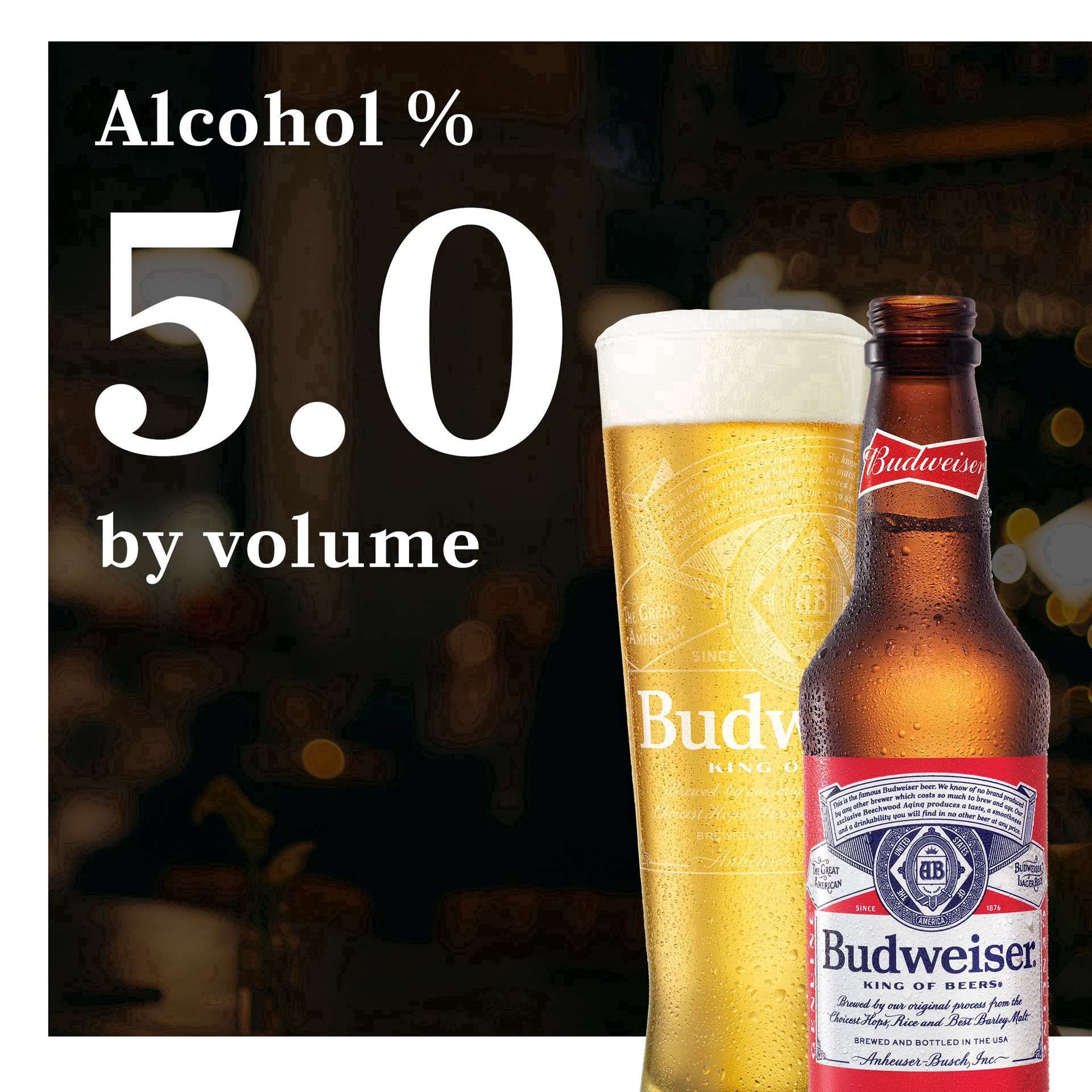 slide 10 of 39, Budweiser Beer, 18 Pack Beer, 12 FL OZ Bottles, 5% ABV, 18 ct; 12 oz