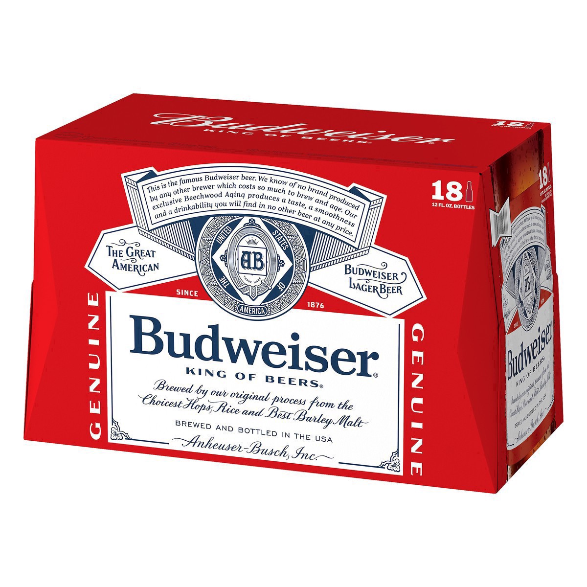 slide 11 of 39, Budweiser Beer, 18 Pack Beer, 12 FL OZ Bottles, 5% ABV, 18 ct; 12 oz