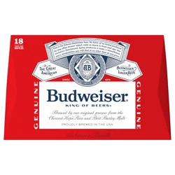 Budweiser Beer, 18 Pack Beer, 12 FL OZ Bottles, 5% ABV