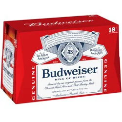 Budweiser Beer, 18 Pack Beer, 12 FL OZ Bottles, 5% ABV