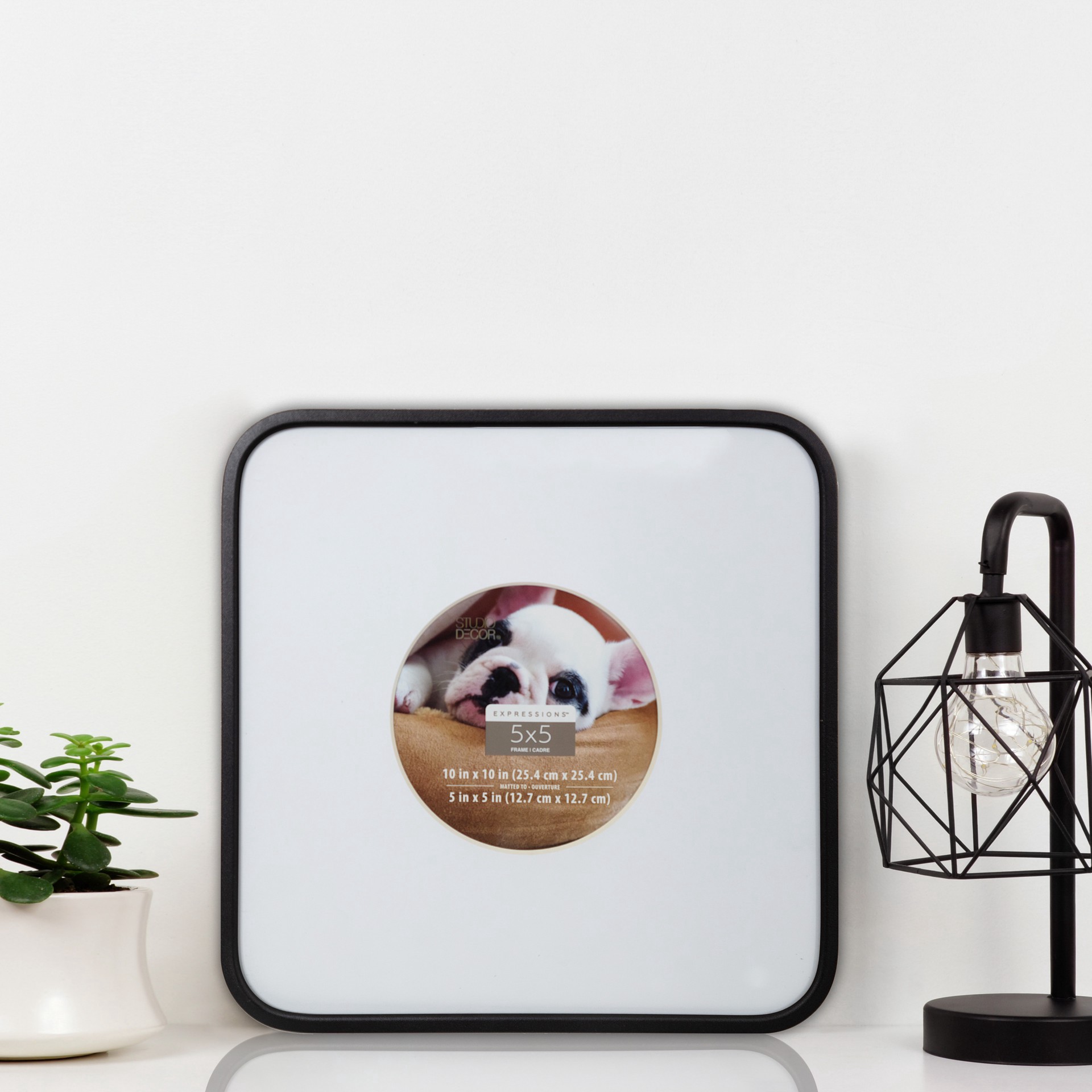 slide 3 of 5, Expressions 5" X 5" Black Rounded Frame With Circle Mat By Studio Decor, 5 in x 5 in