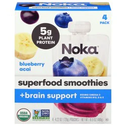 NOKA Superfood Smoothies, Blueberry Acai 4 pack