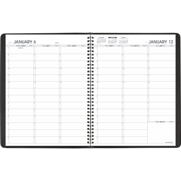 slide 2 of 3, 2025-2026 At-A-Glance Weekly Appointment Book Planner, 8-1/4"" X 11"", Black, January To January, 7095005, 1 ct