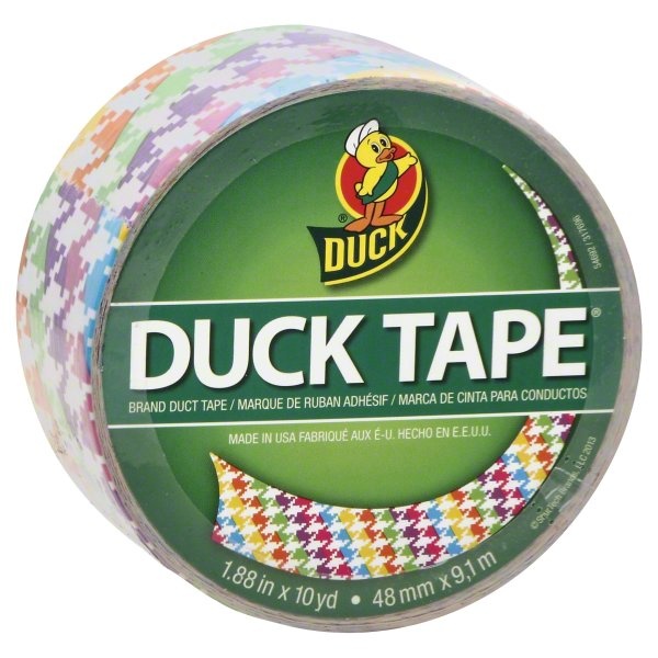 slide 1 of 1, Duck Neon Houndstooth Duct Tape, 1 ct