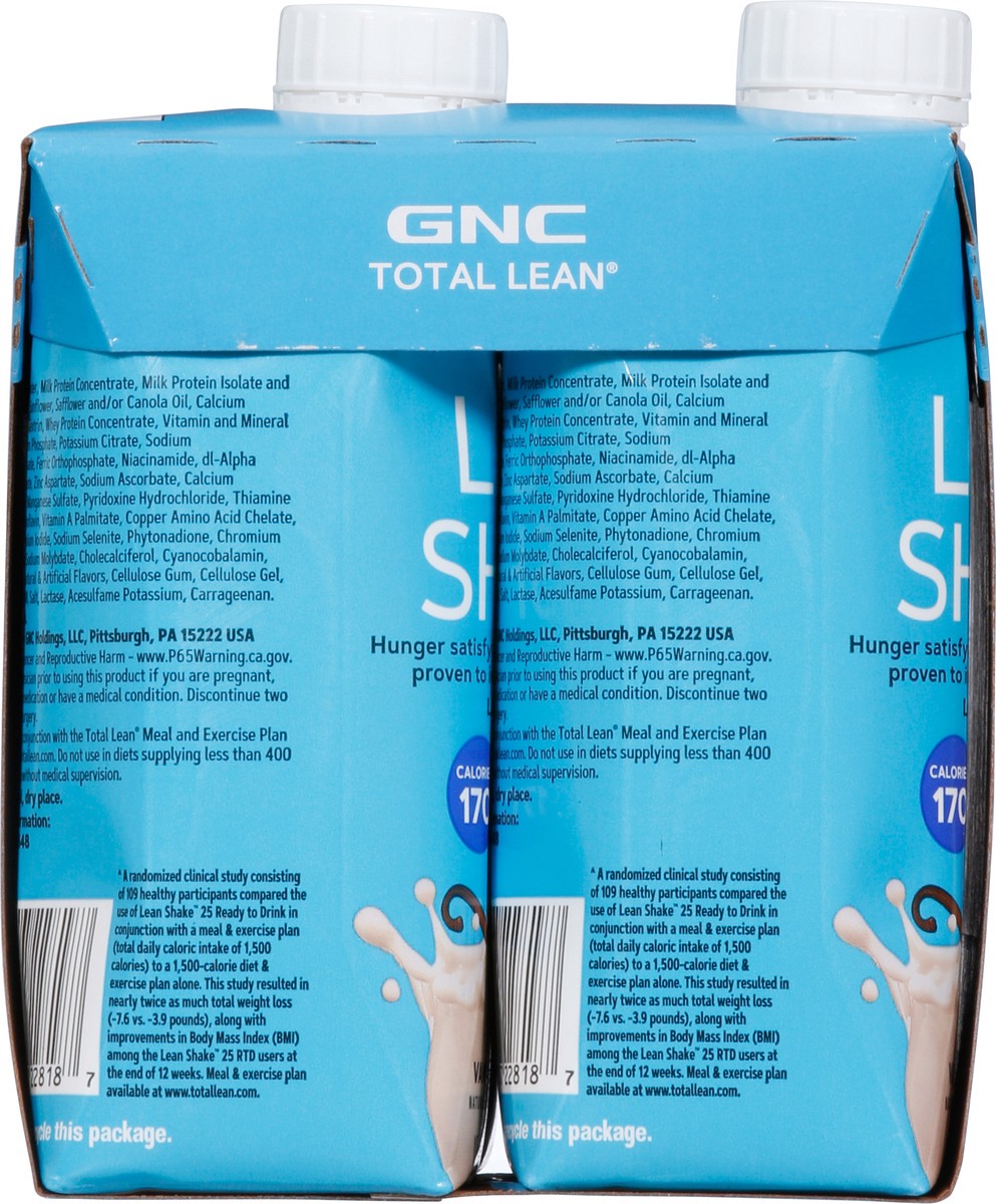 slide 7 of 9, Gnc Total Lean Vanilla Bean Lean Shake, 4 ct; 11 fl oz