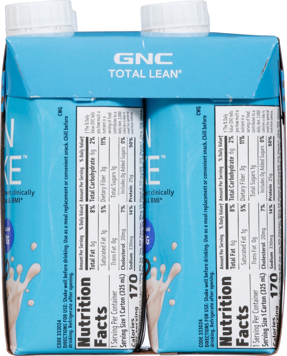 slide 8 of 9, Gnc Total Lean Vanilla Bean Lean Shake, 4 ct; 11 fl oz