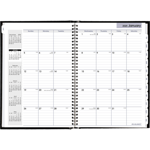 slide 2 of 3, 2025 At-A-Glance Dayminder Monthly Planner, 8"" X 11-3/4"", Black, January To December, G470H00, 1 ct