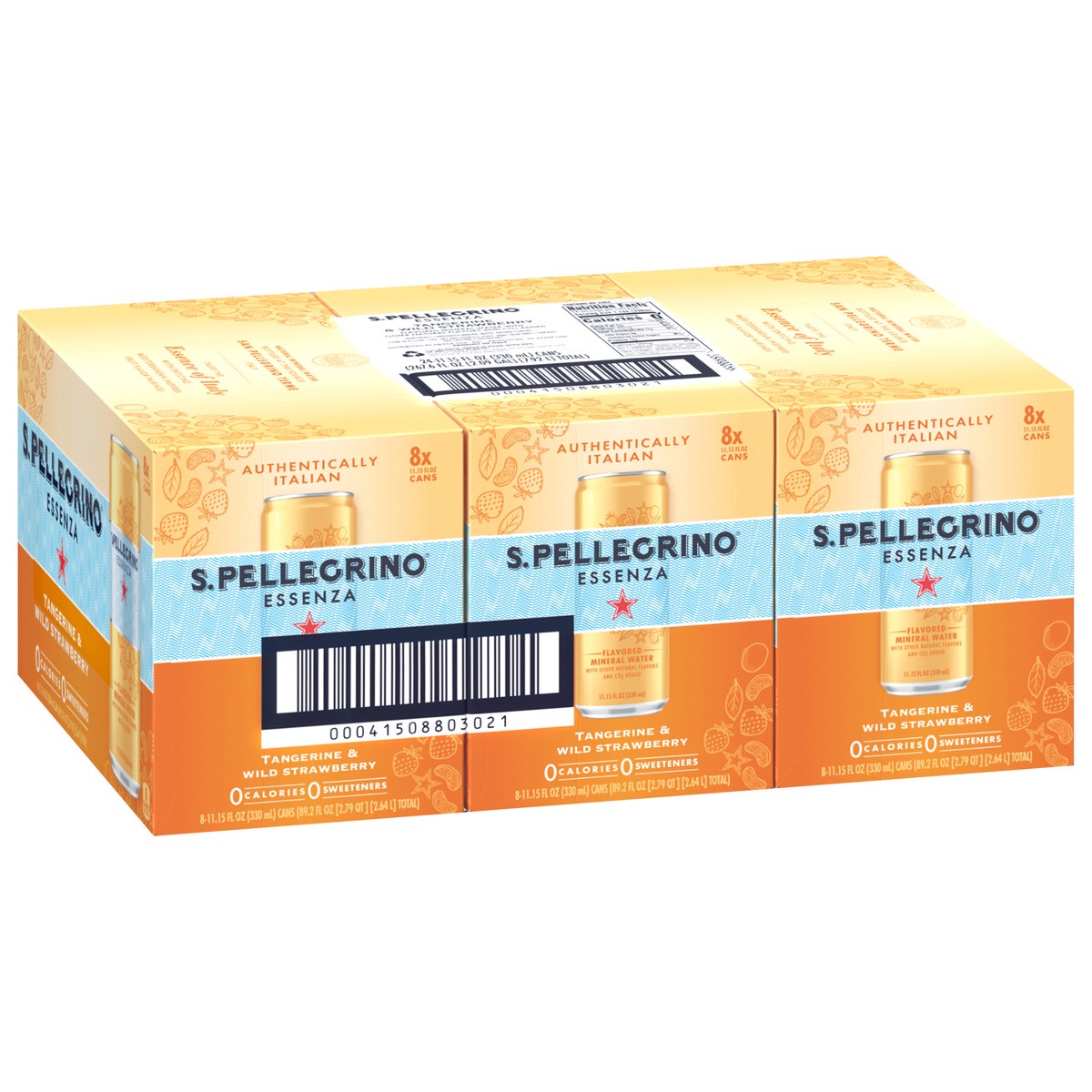 slide 3 of 13, S.Pellegrino Essenza Tangerine & Wild Strawberry Flavored Mineral Water, 11.15 fl oz