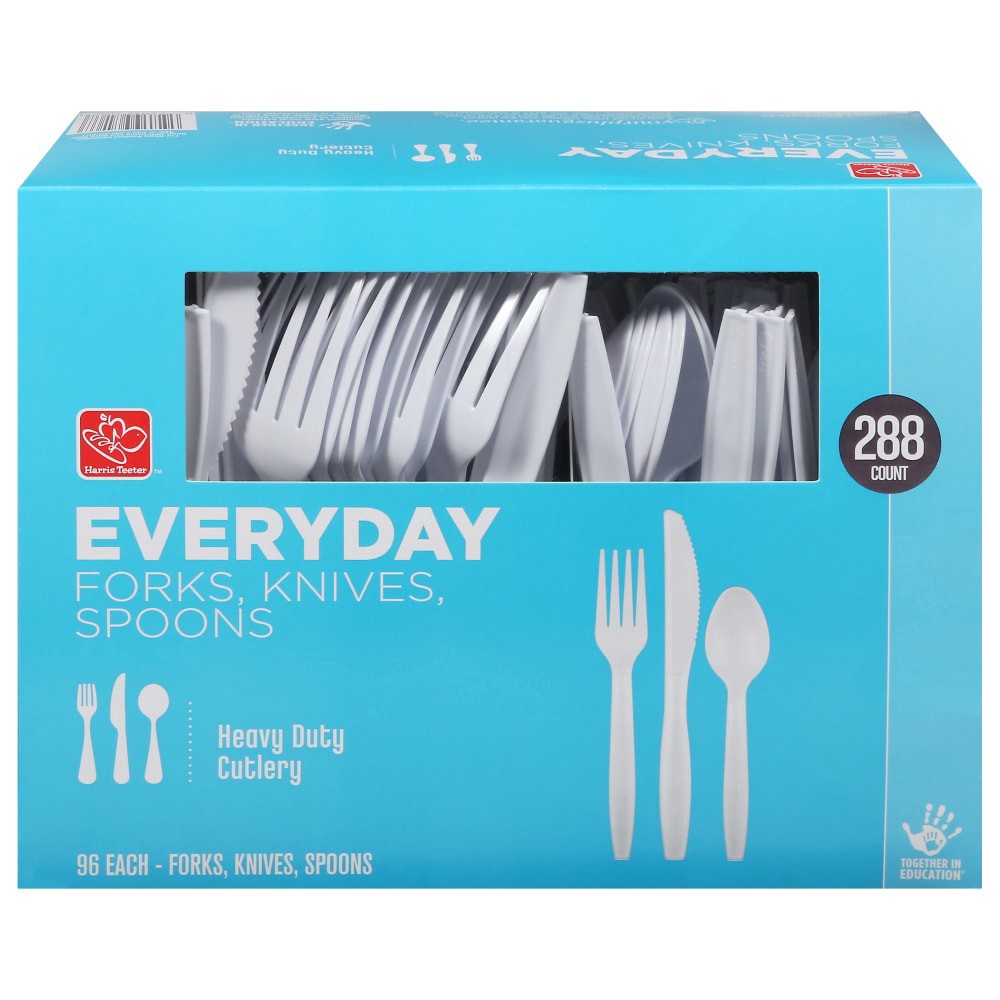 slide 2 of 6, Harris Teeter Everyday Heavy Day Cutlery Set, 288 ct