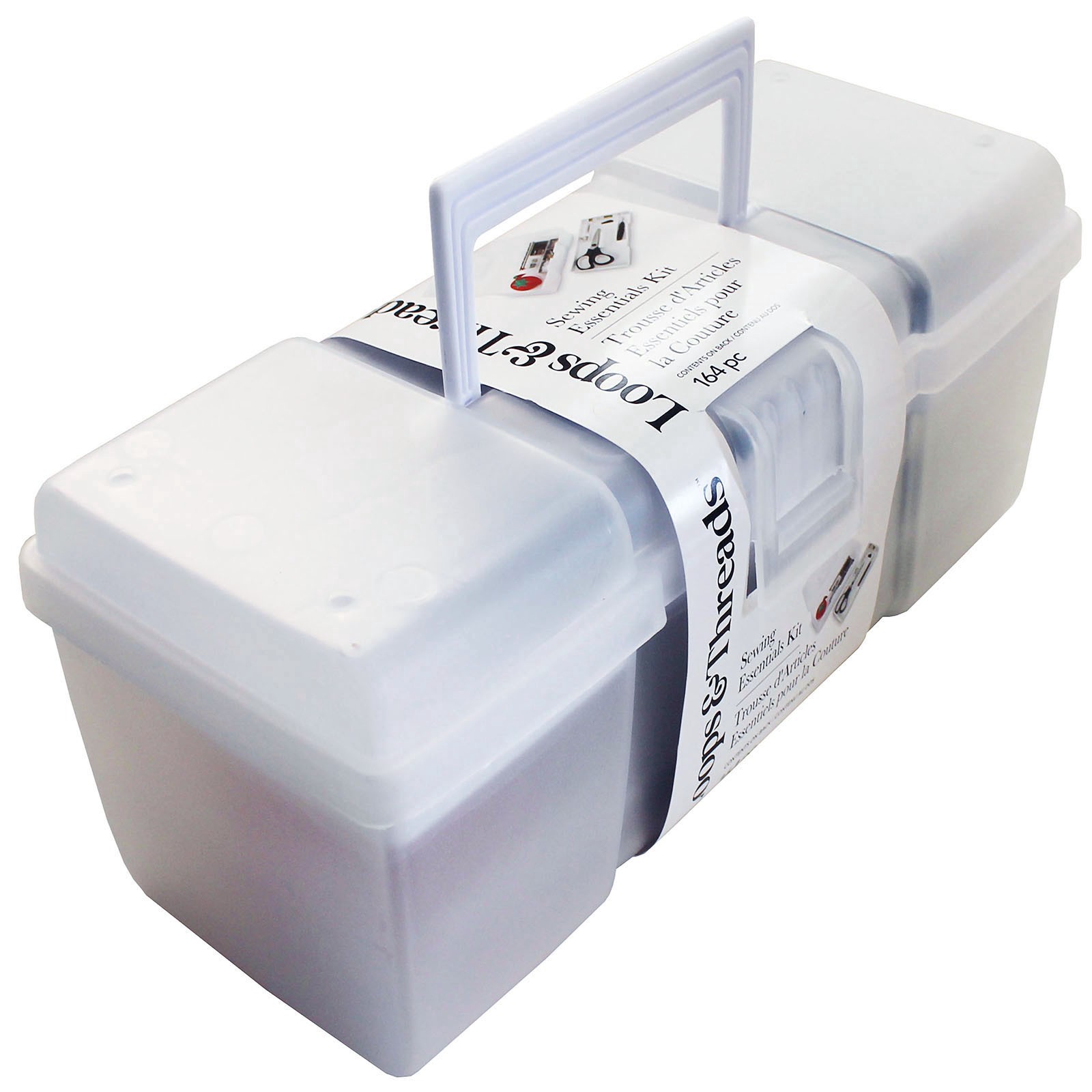 slide 4 of 6, Allary Sew & Go Premium Sewing Kit In Caddy With Removable Tray By Loops & Threads, 20 needles