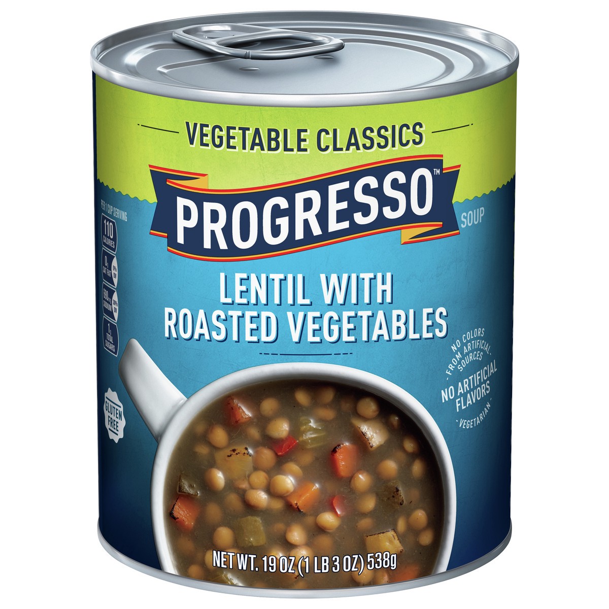 slide 1 of 1, Progresso Vegetable Classics, Lentil With Roasted Vegetables Canned Soup, Gluten Free, 19 oz., 19 oz