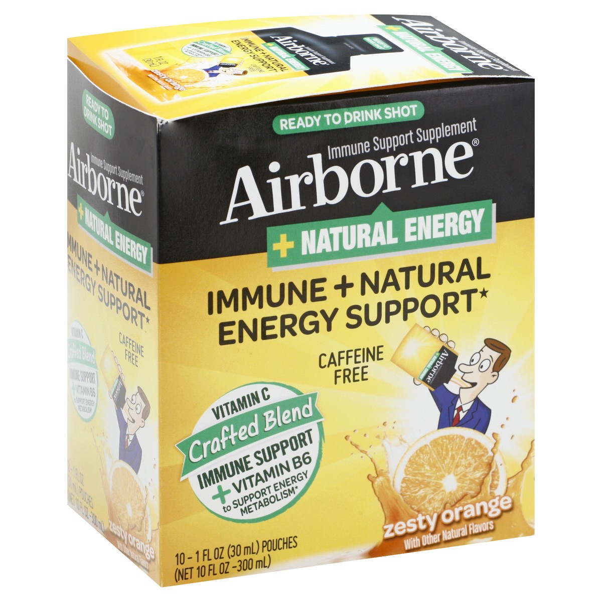 slide 5 of 10, Airborne Immune + Natural Energy Support 10 ea, 10 ct