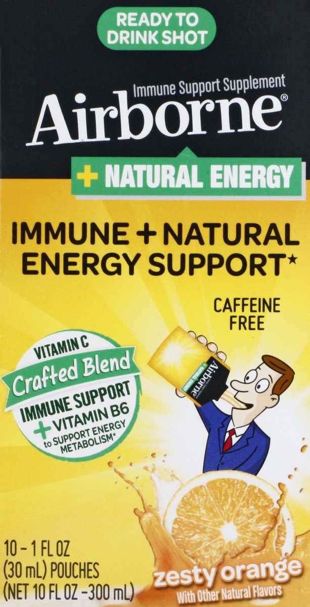 slide 7 of 10, Airborne Immune + Natural Energy Support 10 ea, 10 ct