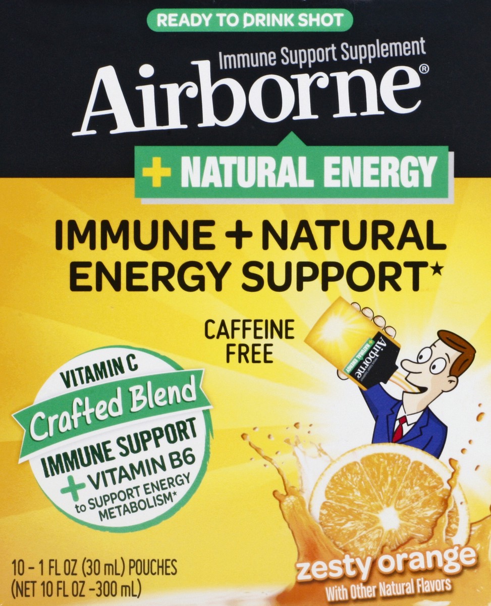 slide 1 of 10, Airborne Immune + Natural Energy Support 10 ea, 10 ct