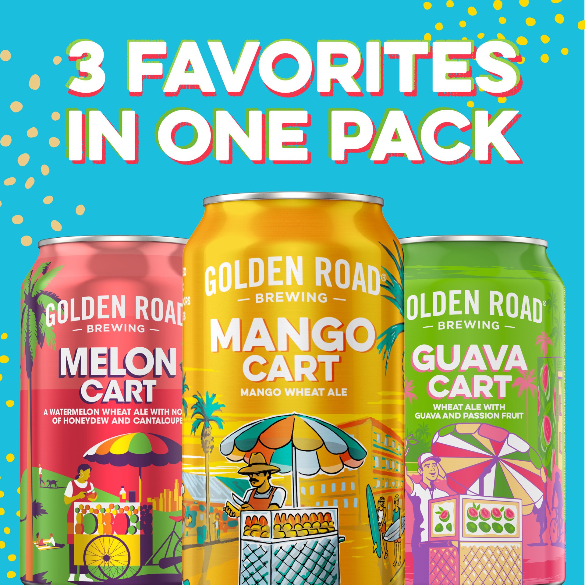 slide 5 of 5, Golden Road Fruit Cart Sampler Can, 15 ct; 12 oz