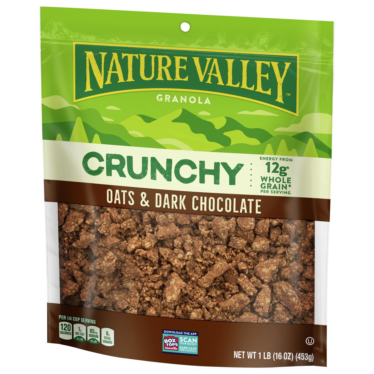 slide 9 of 9, Nature Valley Crunchy Granola, Oats and Dark Chocolate Granola, Resealable Snack Pouch, 16 oz, 16 oz