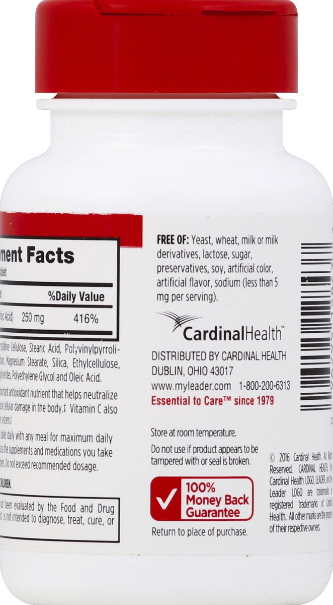 slide 9 of 9, Leader Vitamin C Tabs, 100 ct