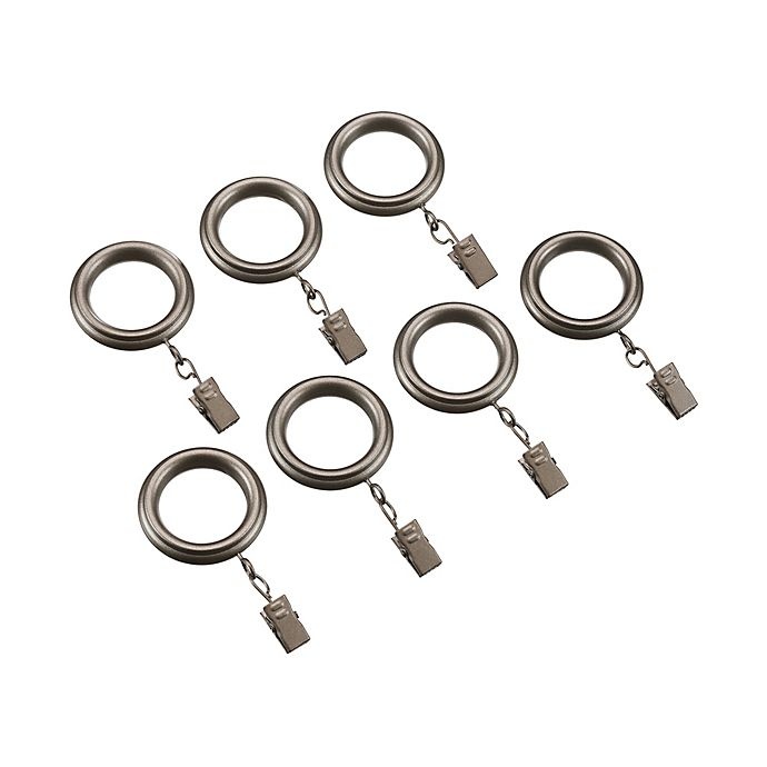 slide 1 of 1, Cambria Casuals Clip Rings - Matte Graphite, 7 ct