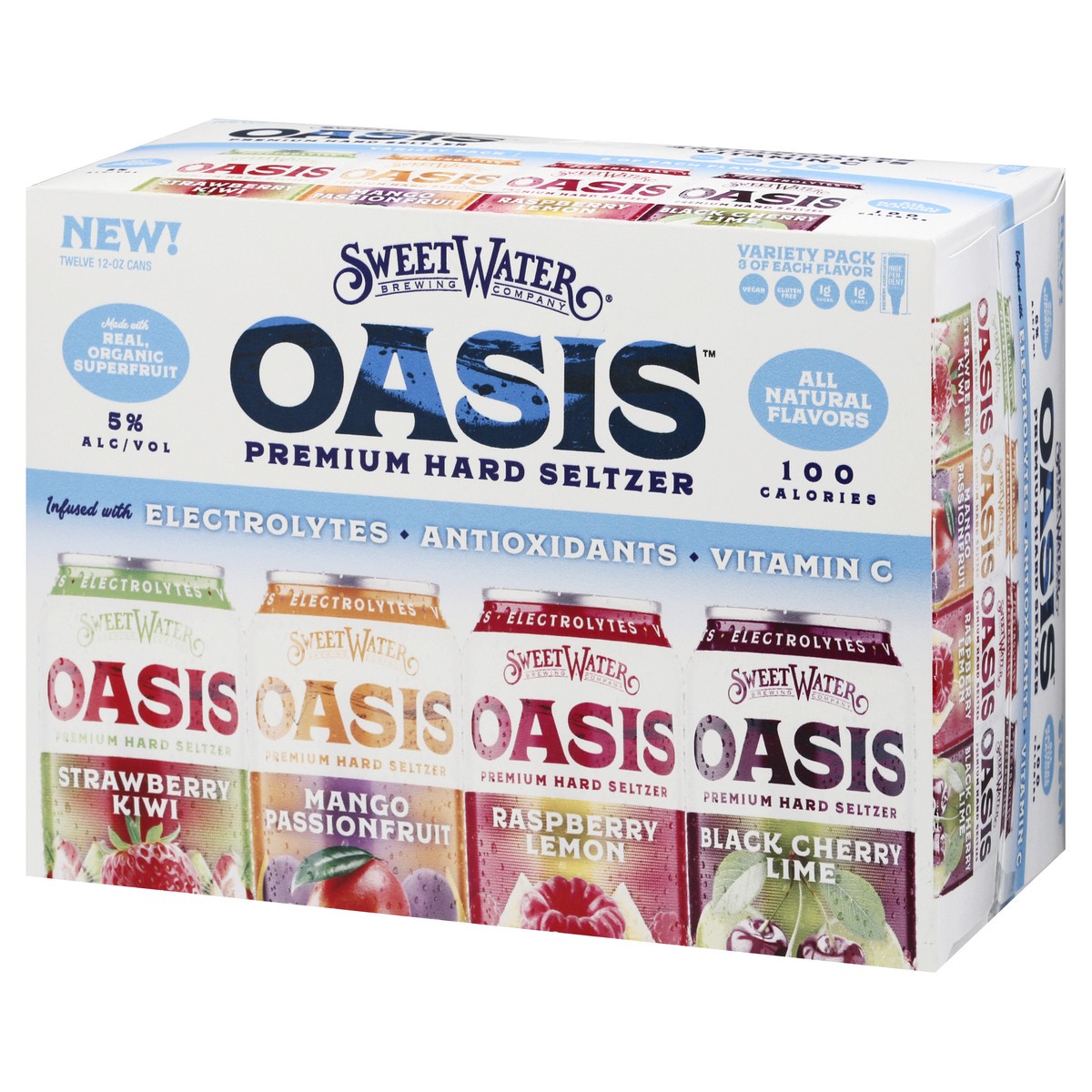 slide 3 of 9, SweetWater Brewing Co Oasis Variety Pack Premium Hard Seltzer 12 ea, 12 ct; 12 oz