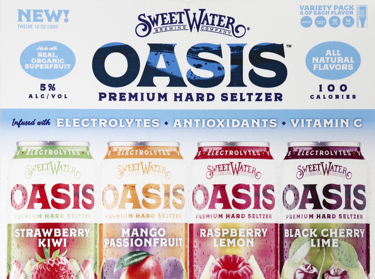 slide 5 of 9, SweetWater Brewing Co Oasis Variety Pack Premium Hard Seltzer 12 ea, 12 ct; 12 oz