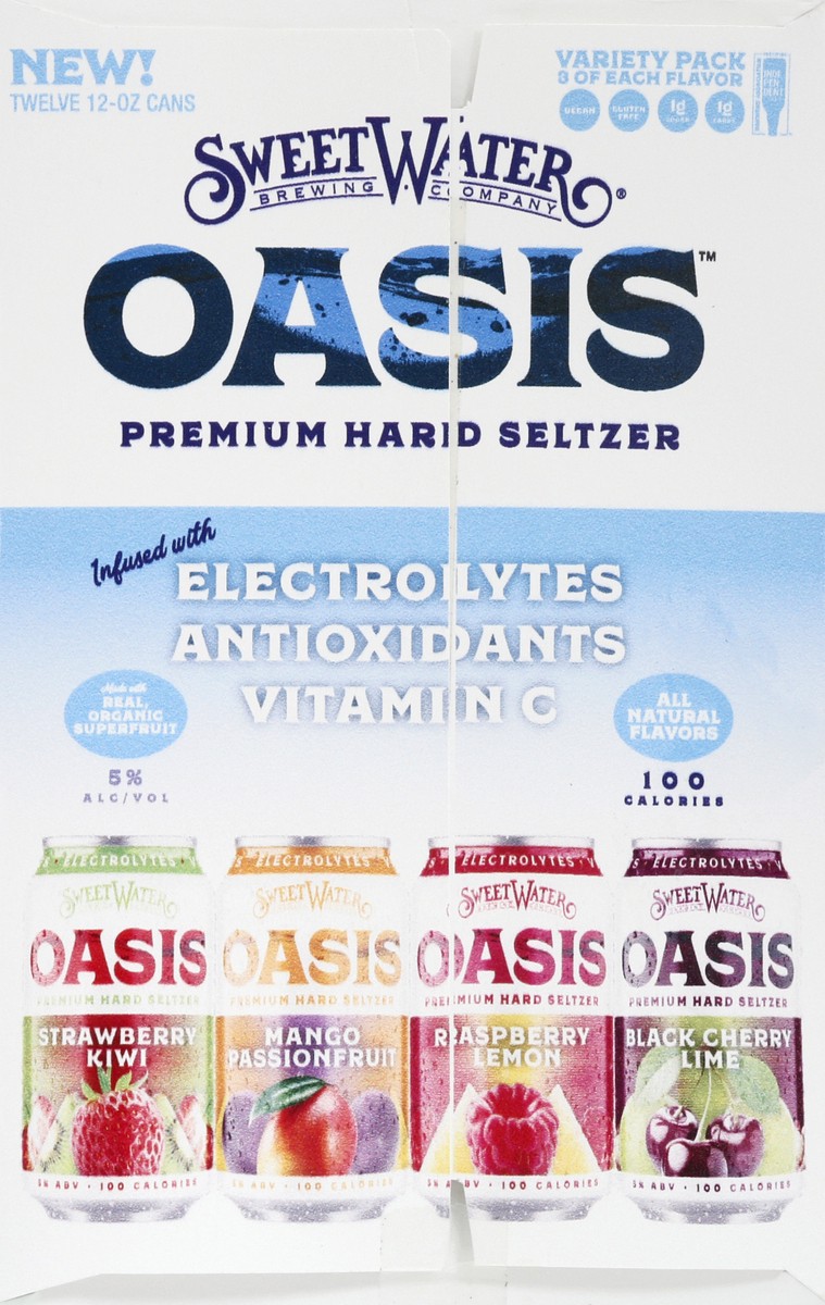 slide 7 of 9, SweetWater Brewing Co Oasis Variety Pack Premium Hard Seltzer 12 ea, 12 ct; 12 oz