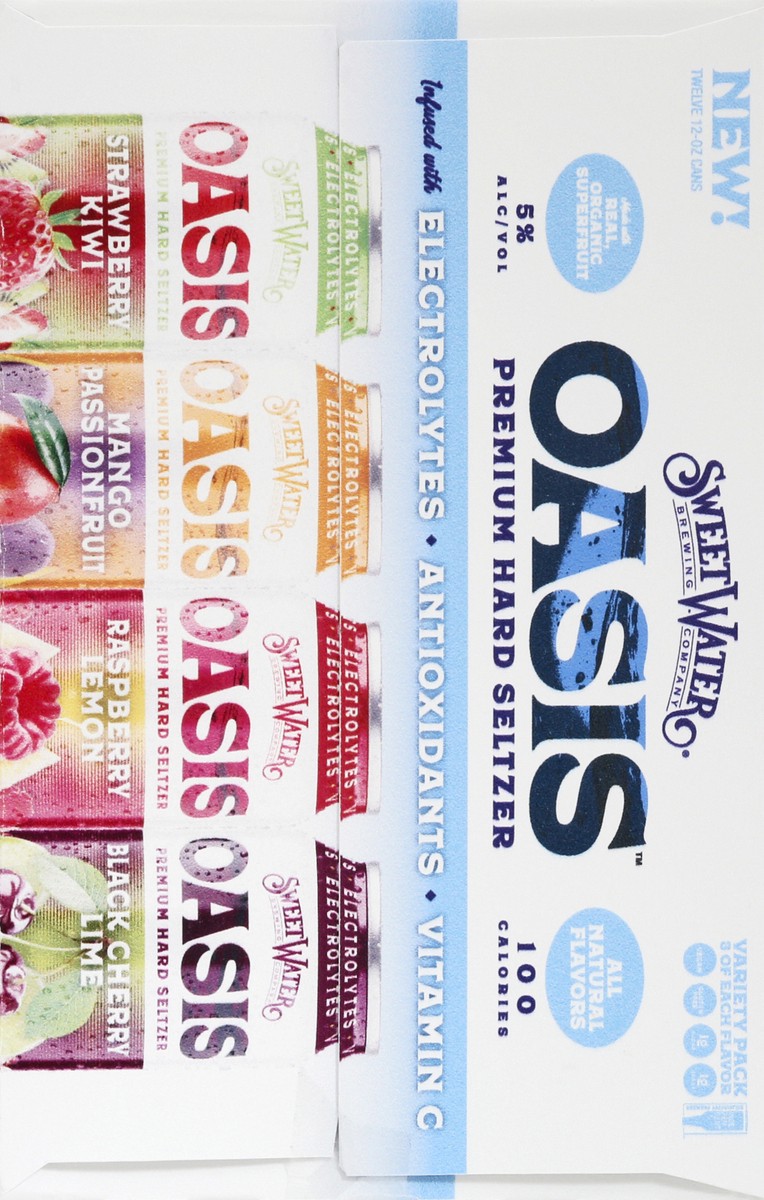 slide 8 of 9, SweetWater Brewing Co Oasis Variety Pack Premium Hard Seltzer 12 ea, 12 ct; 12 oz