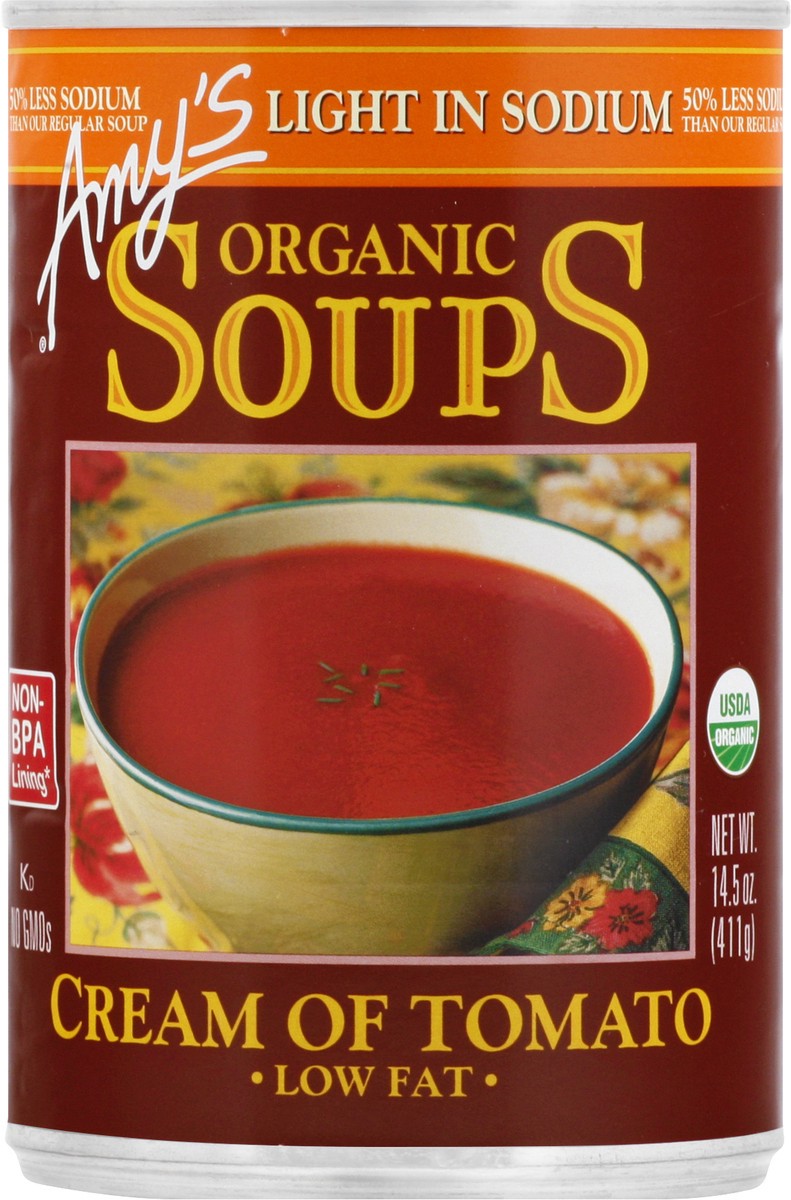 slide 2 of 9, Amy's Kitchen Light in Sodium Cream of Tomato Soup, 14.5 oz