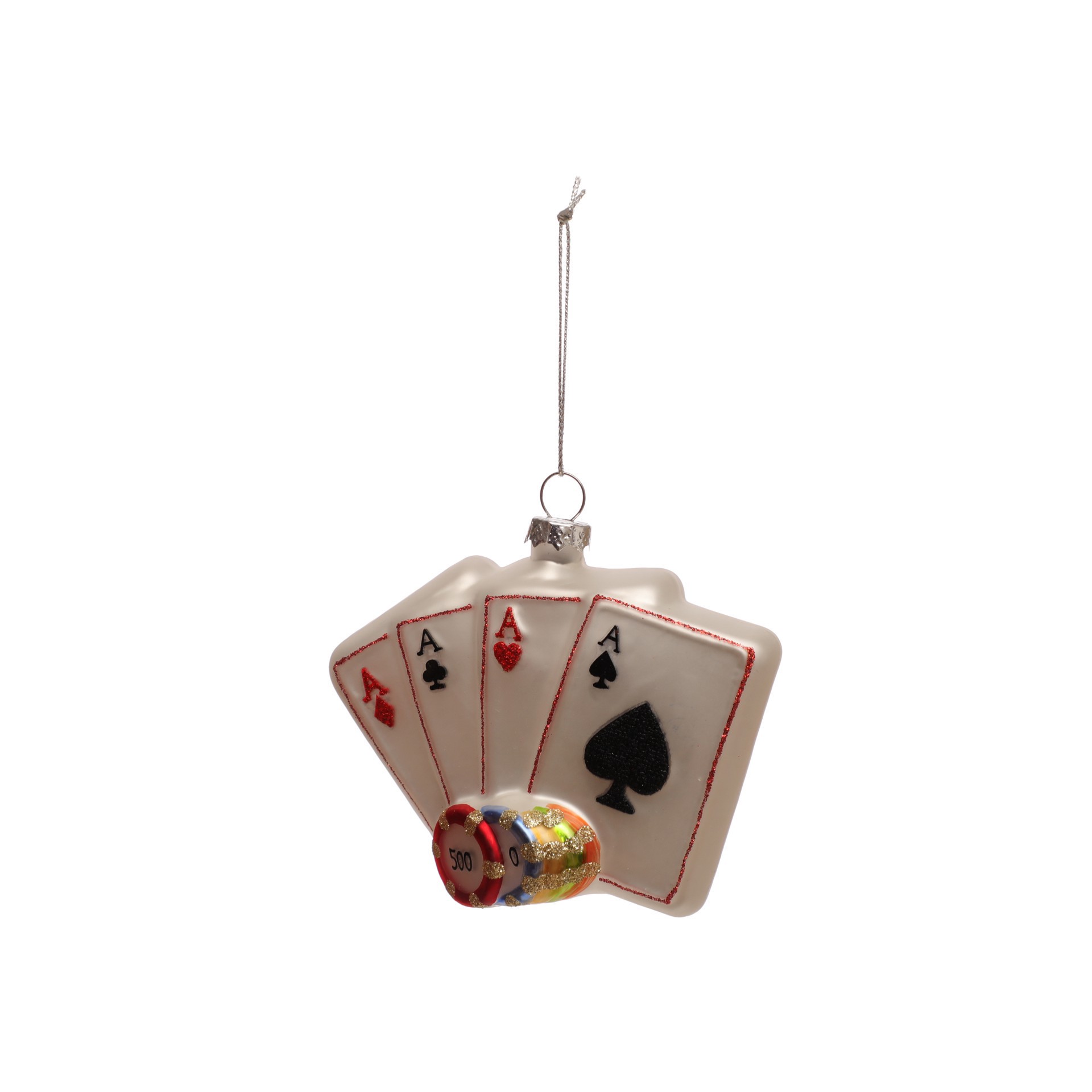 slide 2 of 3, 4" Playing Cards Glass Ornament By Ashland, 4 in