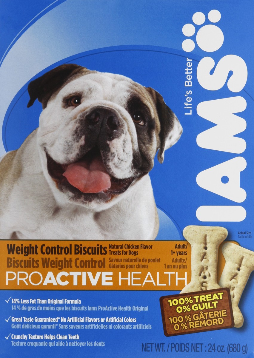 slide 5 of 6, IAMS Weight Control Biscuits For Adult Dogs, 24 oz