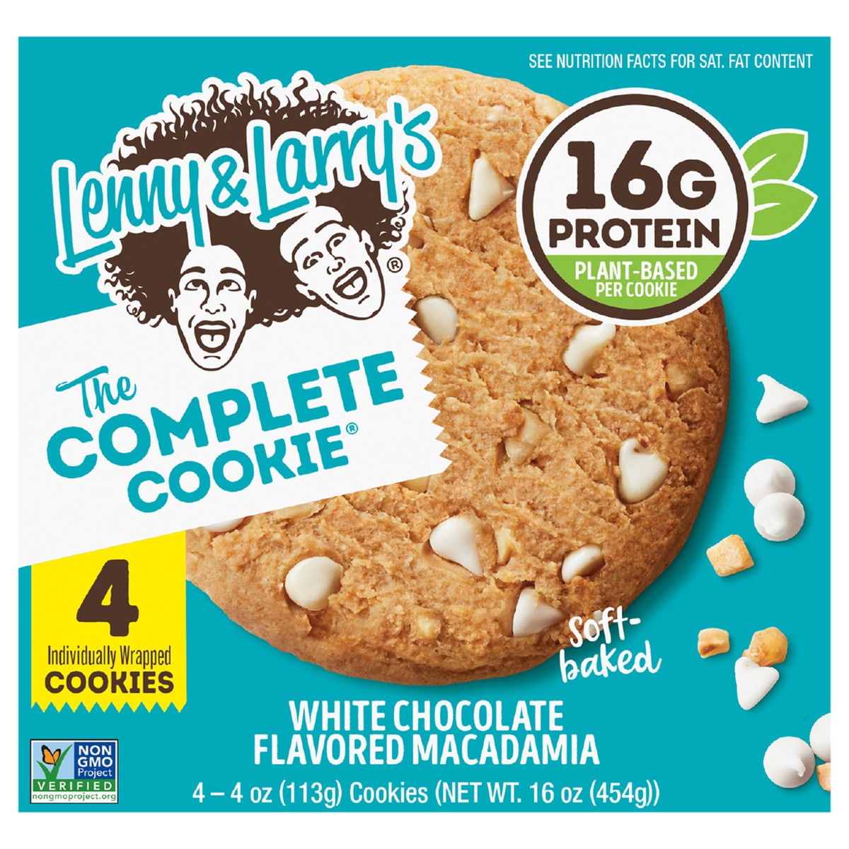 slide 1 of 9, Lenny & Larry's The Complete Cookie, White Chocolate Flavored Macadamia, 4oz- 4ct, 16 oz