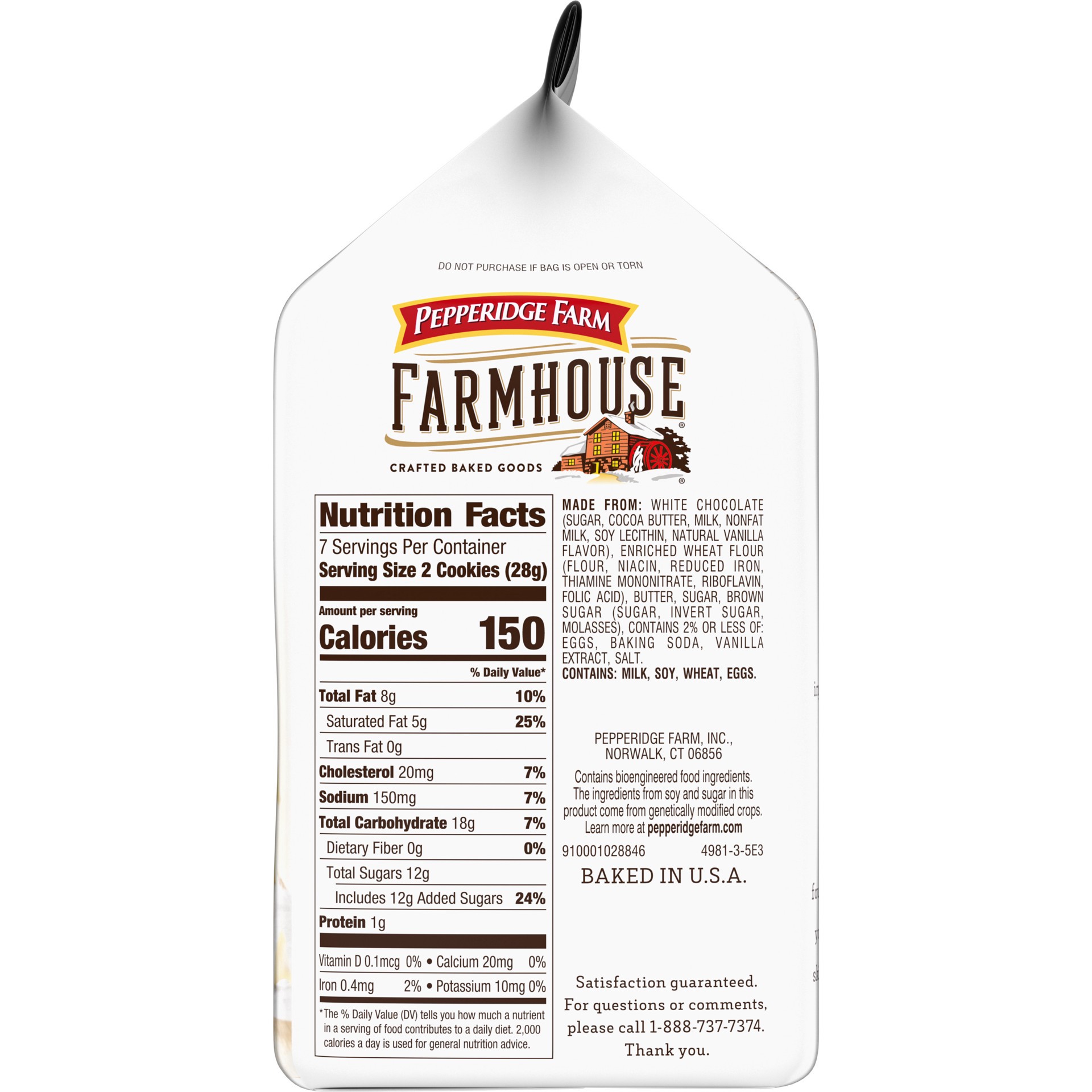 slide 4 of 5, Pepperidge Farm Farmhouse Thin & Crispy White Chocolate Chip Cookies, 6.9 Oz Bag, 6.9 oz