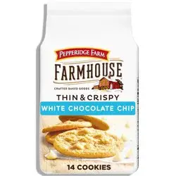 Pepperidge Farm Farmhouse Thin & Crispy White Chocolate Chip Cookies, 6.9 Oz Bag