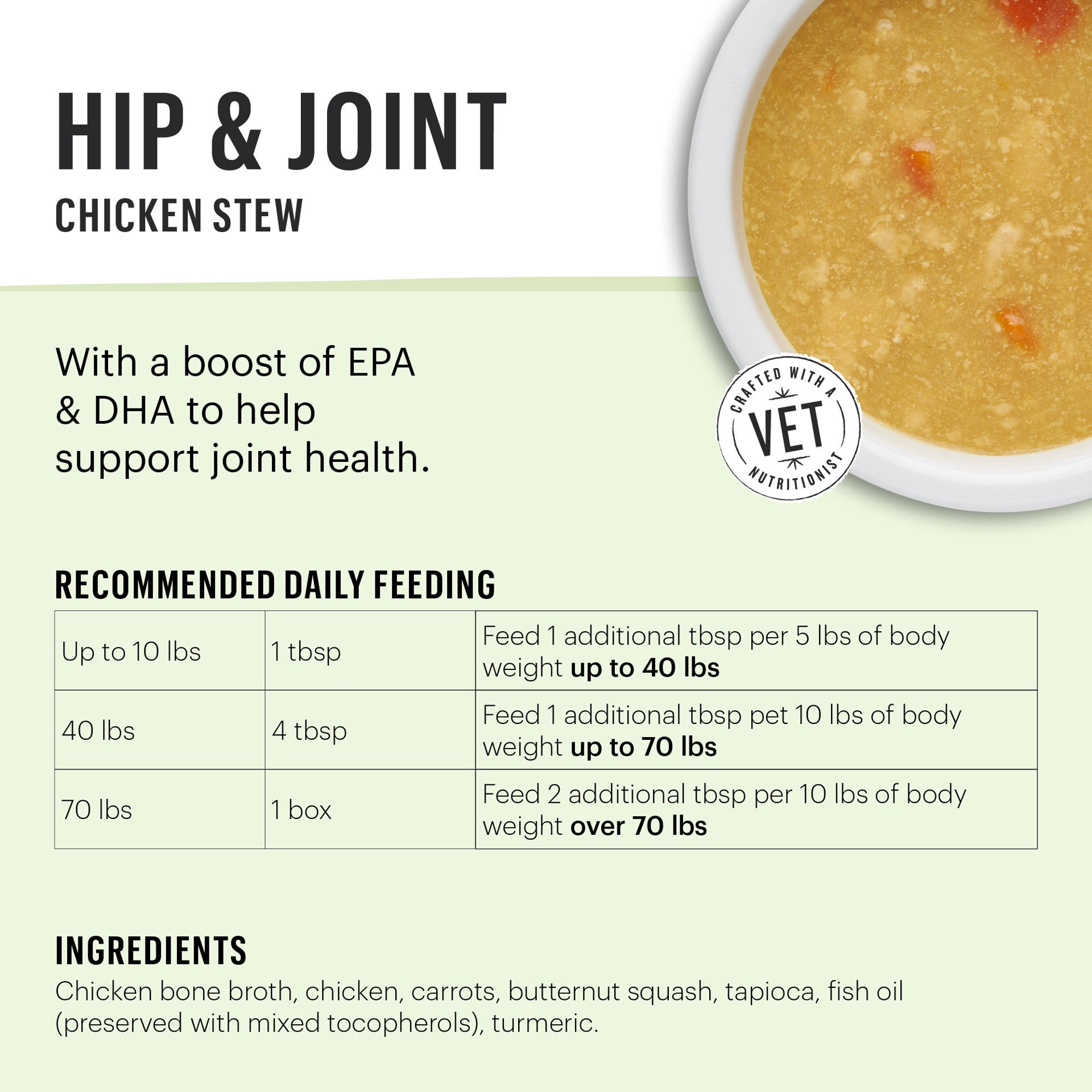 slide 2 of 3, The Honest Kitchen Functional POUR OVERS™: Joint & Mobilty Support - Chicken Stew Dog Food Topper, 5.5 oz x1, 5.5 oz