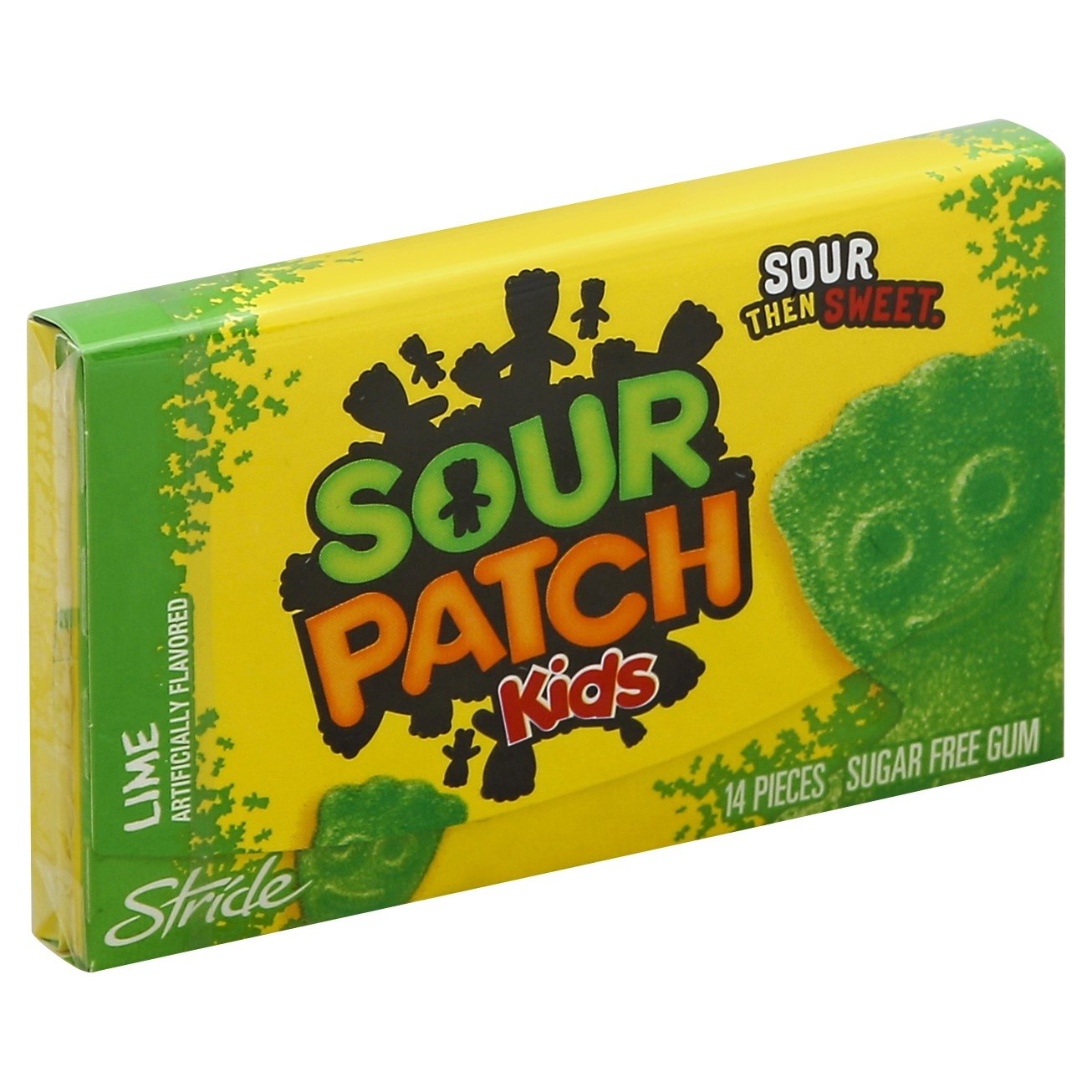 slide 1 of 1, Stride Sour Patch Kids Lime Flavored Gum, 14 ct