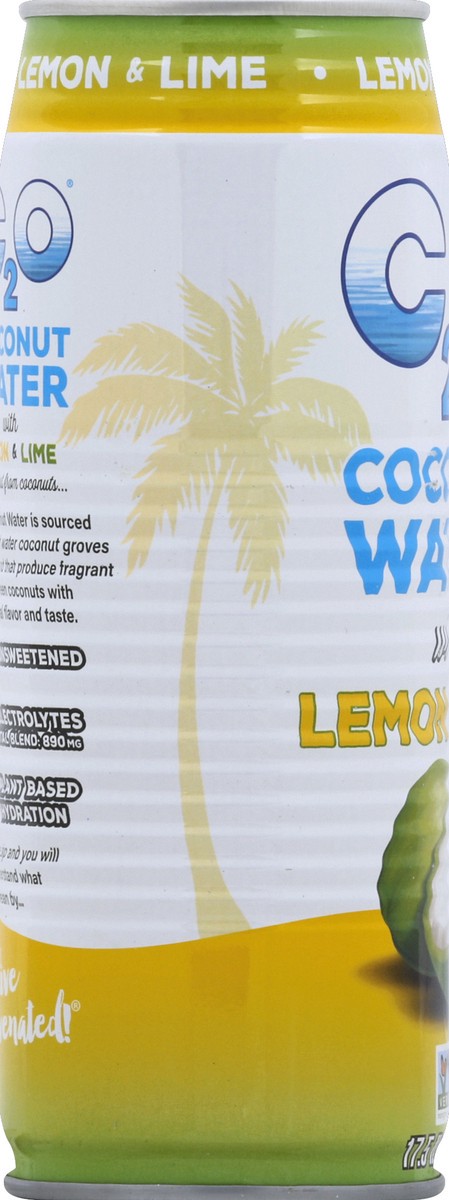 slide 3 of 6, C2O Coconut Water, With Lemon & Lime, 17.5 fl oz