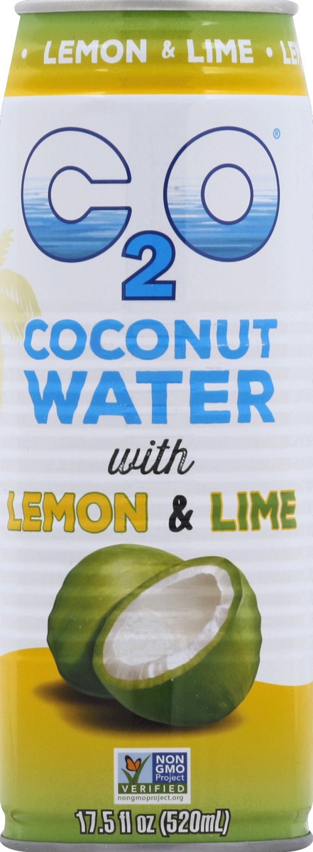 slide 5 of 6, C2O Coconut Water, With Lemon & Lime, 17.5 fl oz