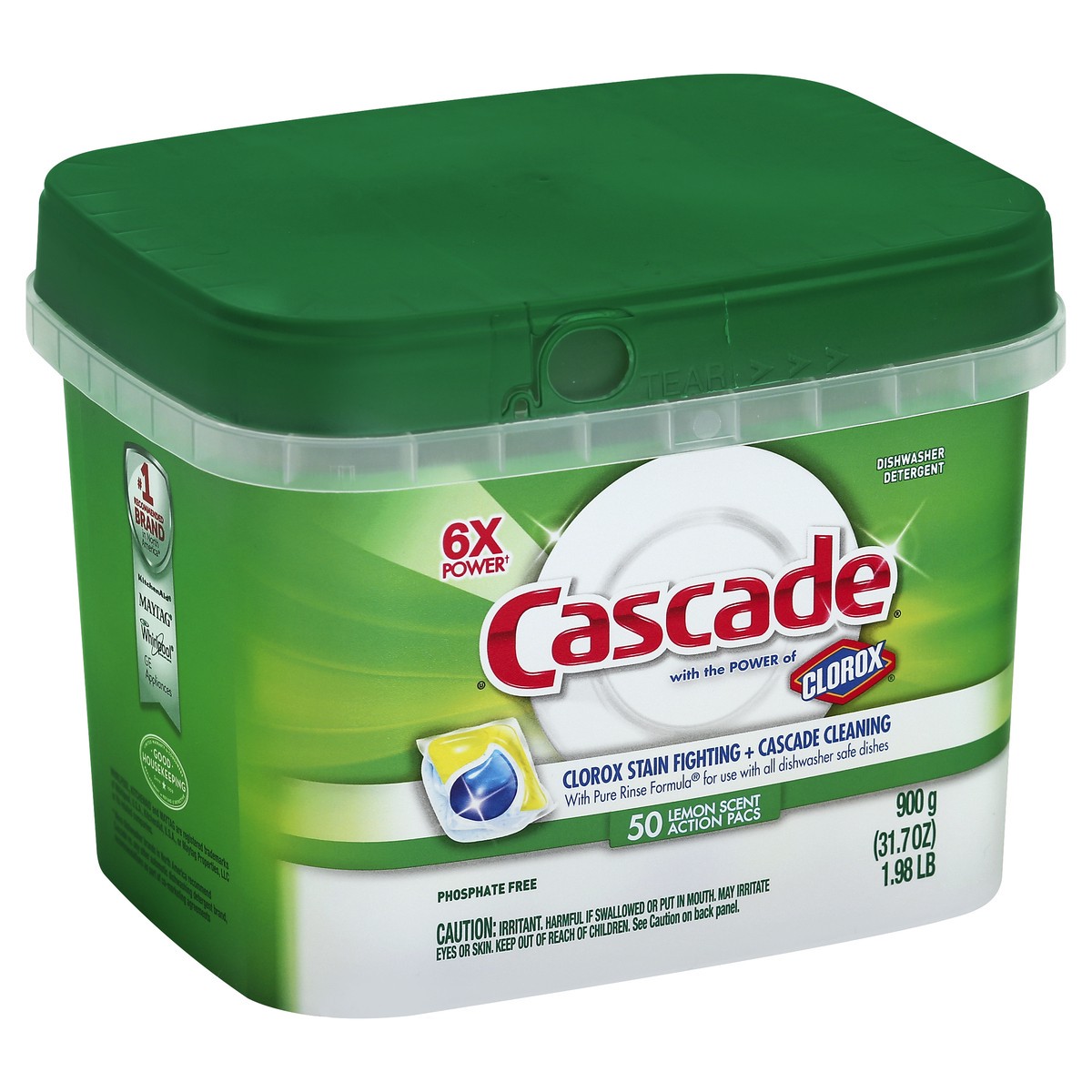 slide 3 of 5, Cascade Dishwasher Detergent 50 ea, 50 ct