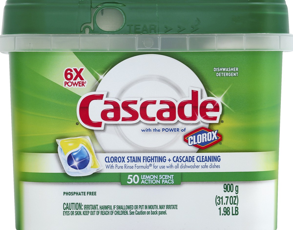 slide 1 of 5, Cascade Dishwasher Detergent 50 ea, 50 ct