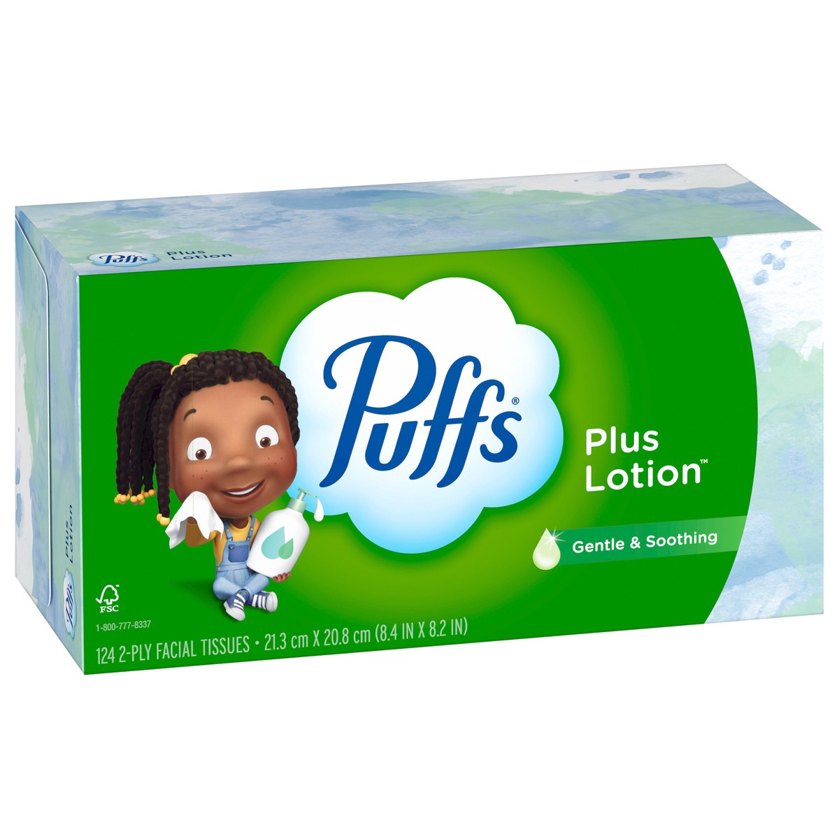 slide 3 of 5, Puffs Plus Lotion Facial Tissue, 1 Family Box, 124 Tissues Per Box, 124 ct