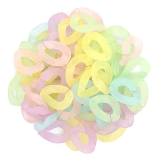 slide 1 of 3, Wavy Frosted Plastic Chain Links By Creatology, 21mm x 15mm