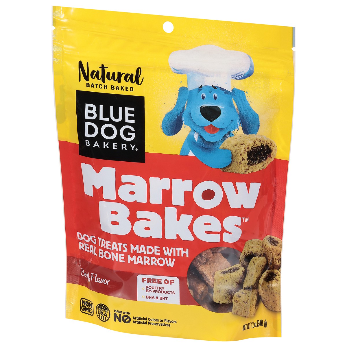 slide 2 of 10, Blue Dog Bakery Natural Dog Treats - Beef Marrow Bakes, 12 oz