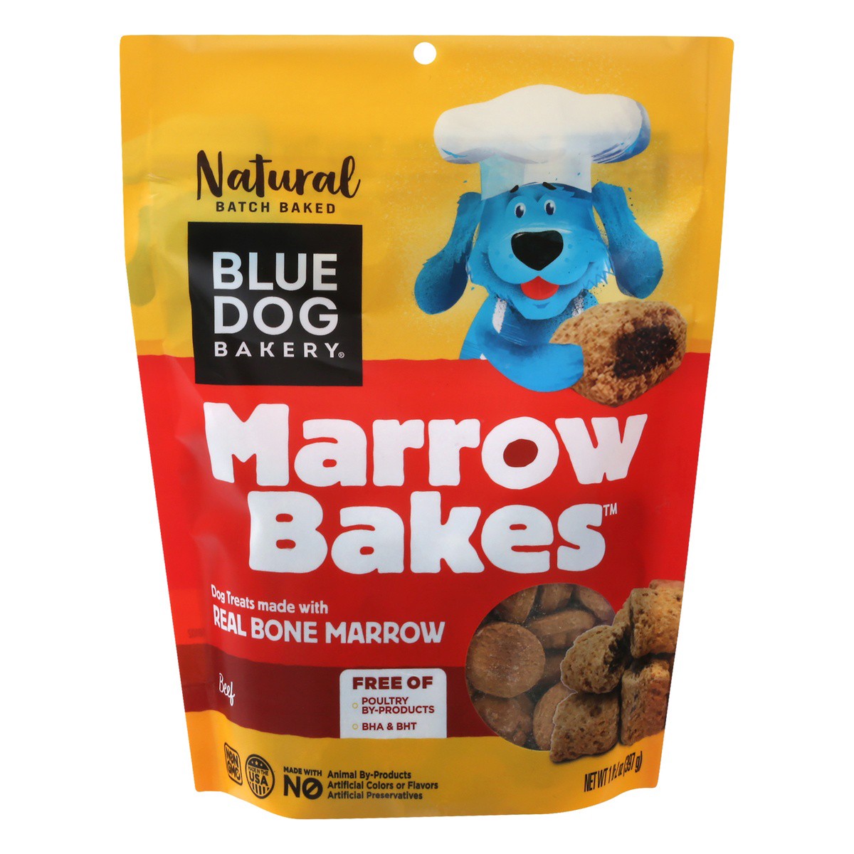 slide 1 of 10, Blue Dog Bakery Natural Dog Treats - Beef Marrow Bakes, 12 oz