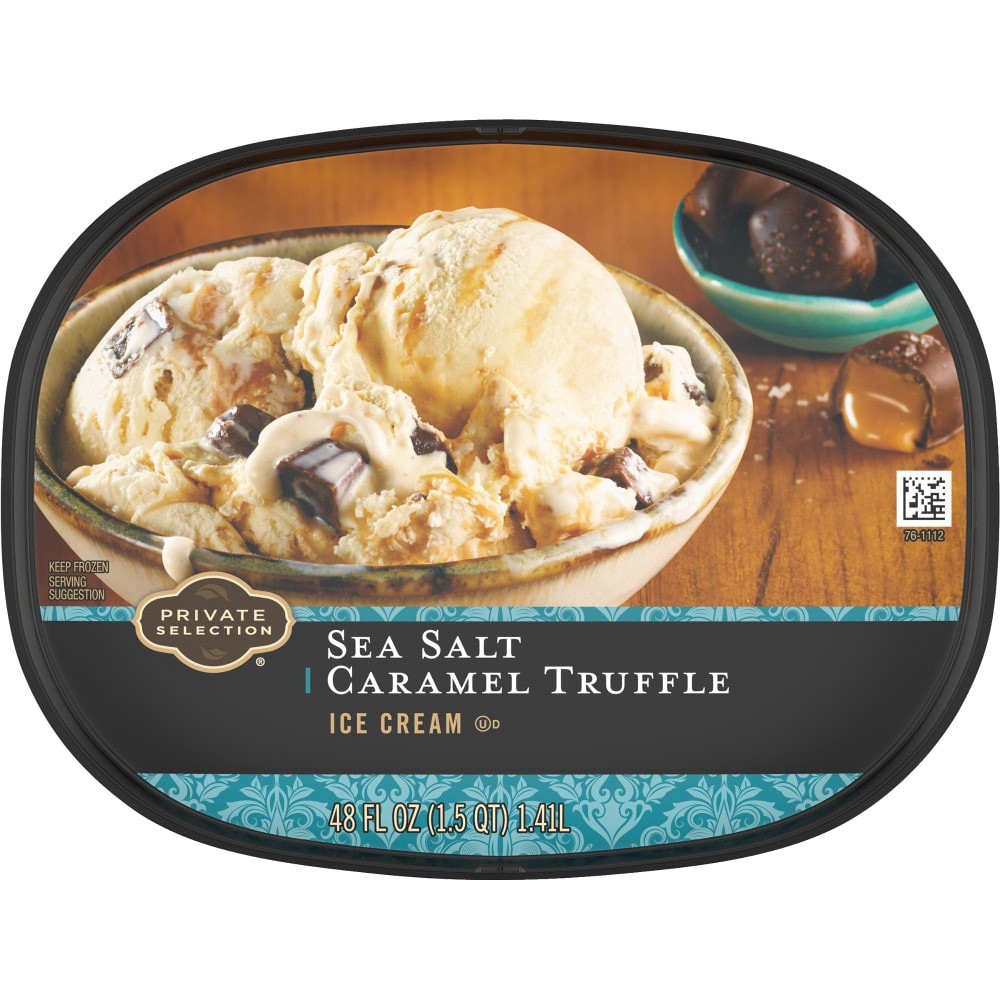 slide 4 of 5, Private Selection Sea Salt Caramel Truffle Ice Cream, 48 fl oz