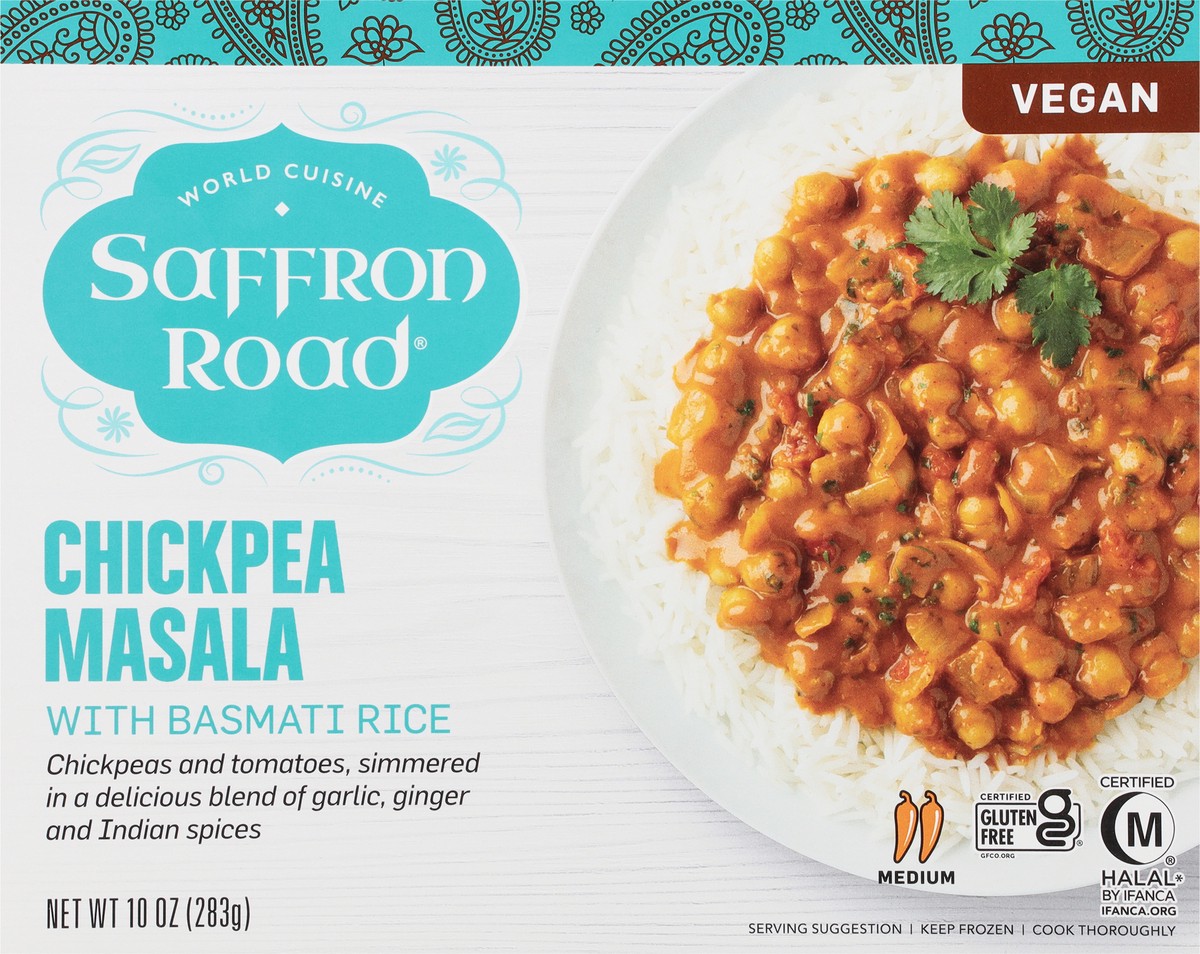 slide 5 of 13, Saffron Road Medium Spice Indian Recipe Chickpea Masala 10 oz, 10 oz