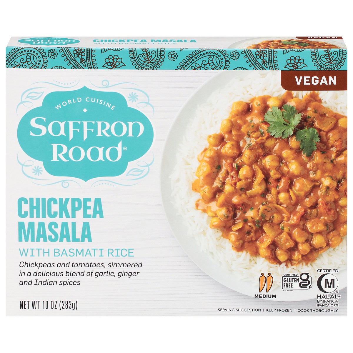 slide 8 of 13, Saffron Road Medium Spice Chickpea Masala 10 oz, 10 oz