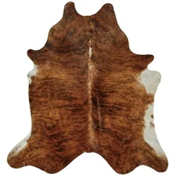 Texas Proud Cowhide Area Rug - Brindle Brown