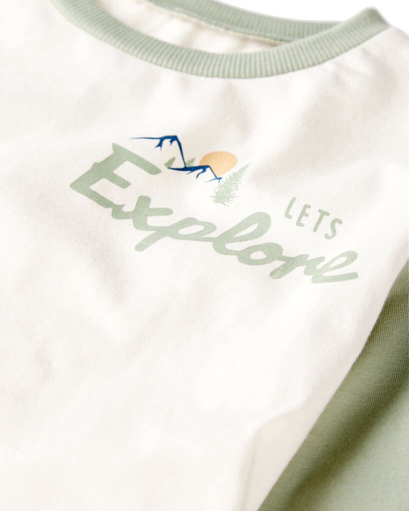 slide 3 of 4, Littleplanet Kid Organic Cotton Let's Explore Long-Sleeve Tee Whitecap, Moss Green 6, 1 ct